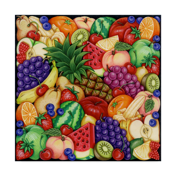 Trademark Art 'Fruit Collage' Graphic Art Print on Wrapped Canvas Wayfair